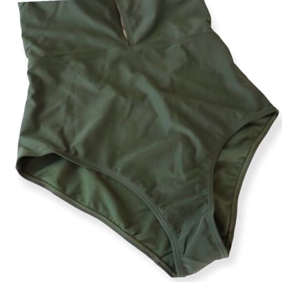 Ted Baker Pikaa Khaki Green Halter Swimsuit Size 10 New - Picture 4 of 11